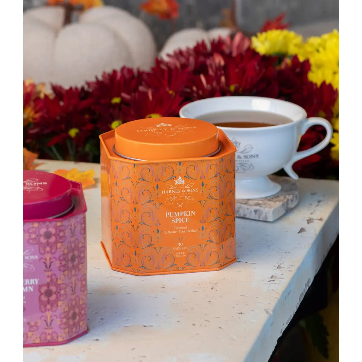 Decaf Pumpkin Spice Tea - Tin of 30 Sachets - Sachets / Tin of 30 Sachets - Harney & Sons Fine Teas