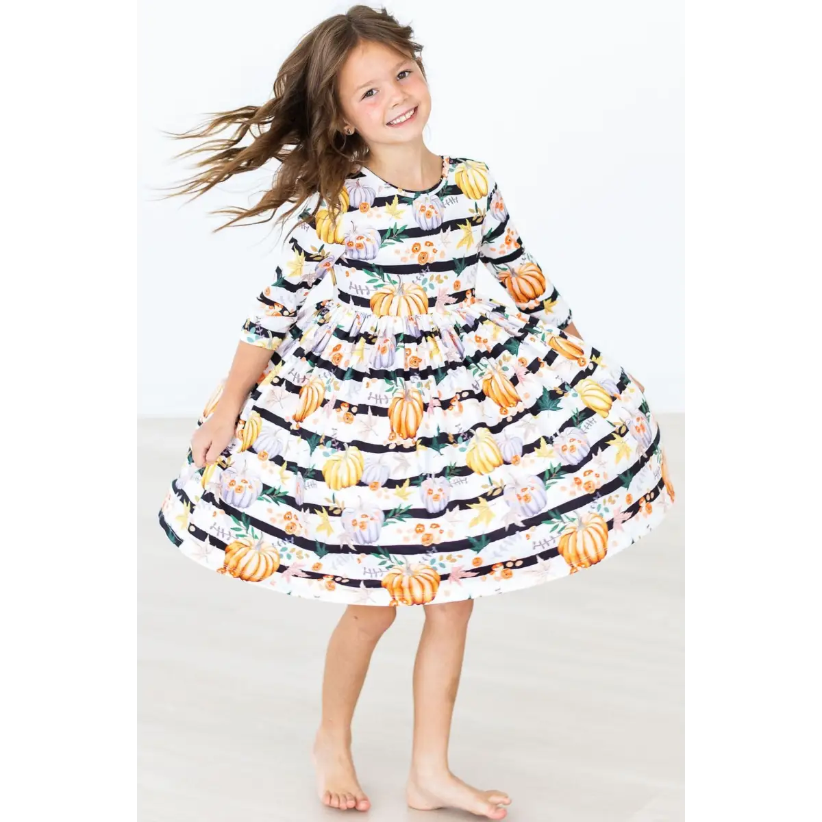 Pocket Twirl Dress - Pumpkins & Peonies - Fall and Halloween - Mila & Rose ®