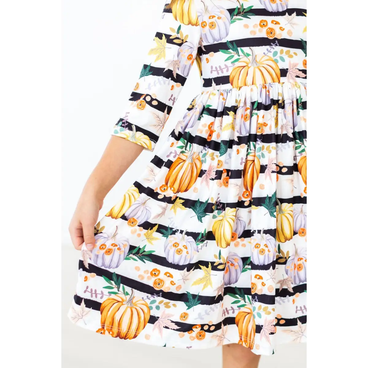 Pocket Twirl Dress - Pumpkins & Peonies - Fall and Halloween - 6-12M - Mila & Rose ®