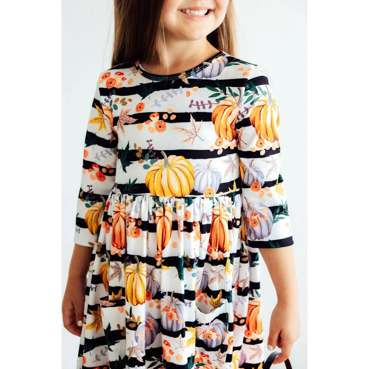 Pocket Twirl Dress - Pumpkins & Peonies - Fall and Halloween - Mila & Rose ®