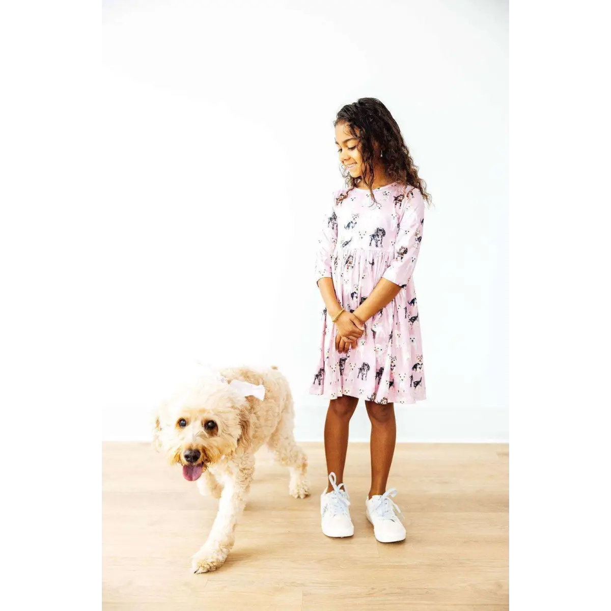 Puppy Kisses 3/4 Sleeve Pocket Twirl Dress - Mila & Rose ®