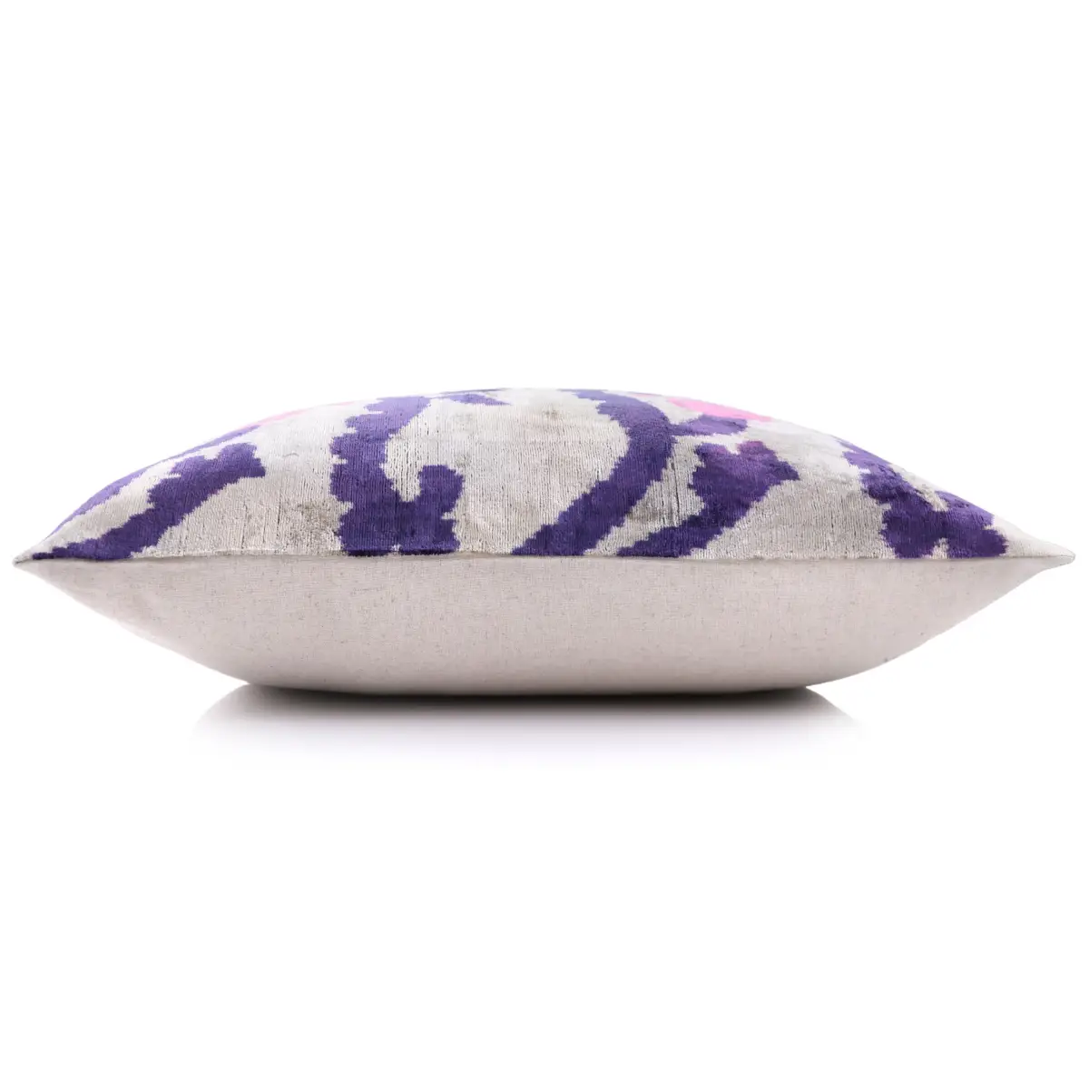 Purple & Pink Silk Velvet Ikat Lumbar Pillow 16x24 – Handmade - Canvello