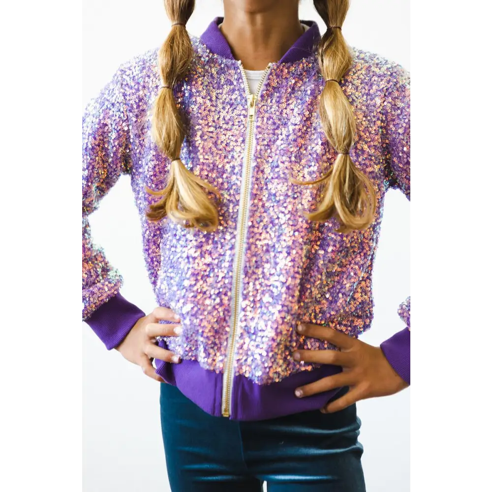 Purple Sequin Jacket - Mila & Rose ®