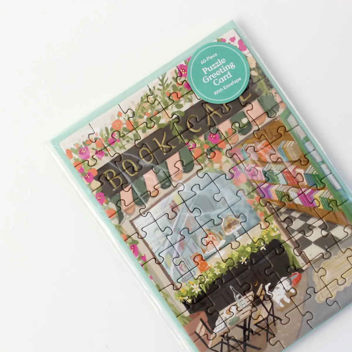 Puzzle Greeting Card - Book Café - Inklings Paperie