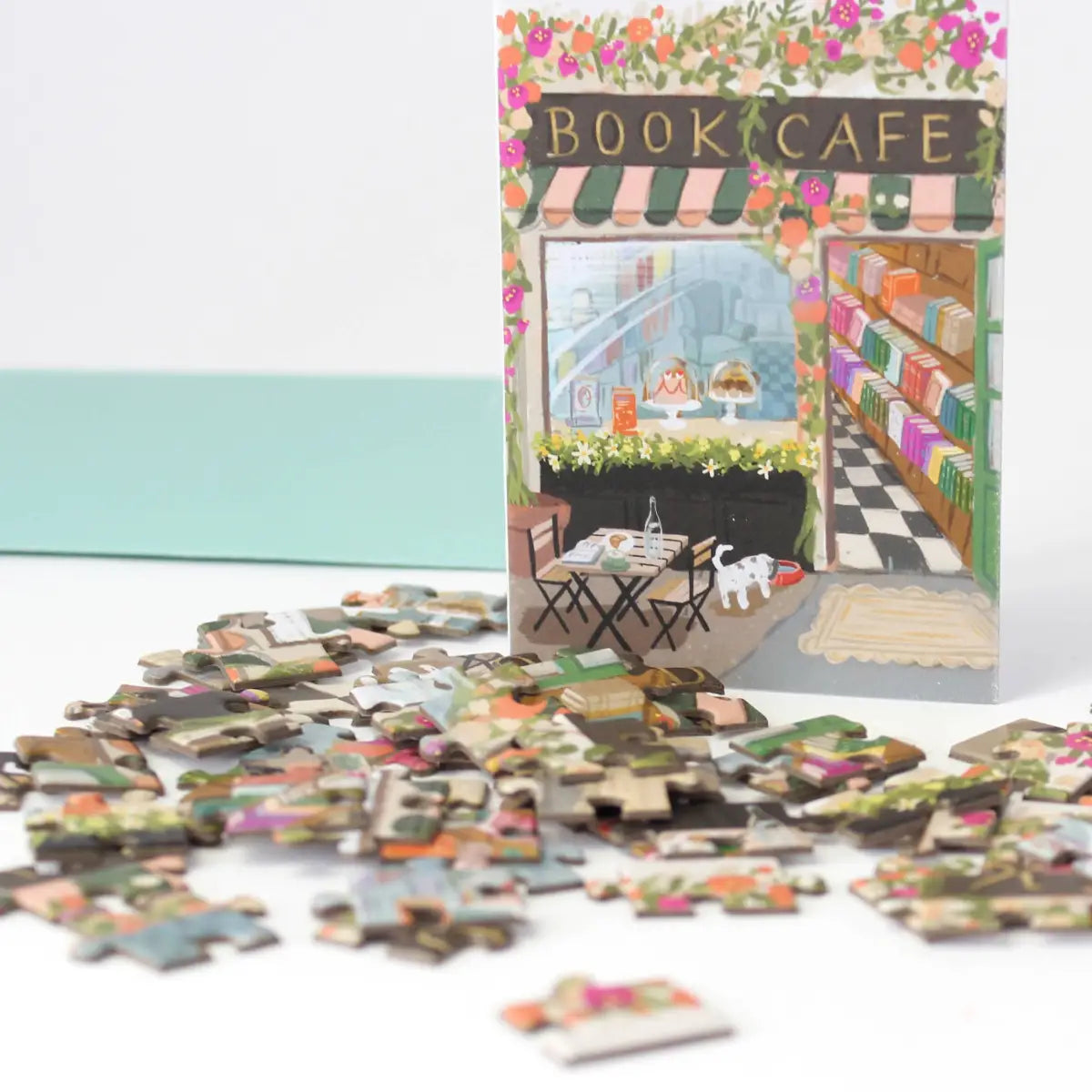 Puzzle Greeting Card - Book Café - Inklings Paperie