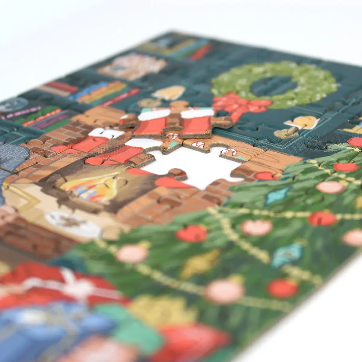 Christmas Puzzle Greeting Card - Cozy Fireplace - Inklings Paperie