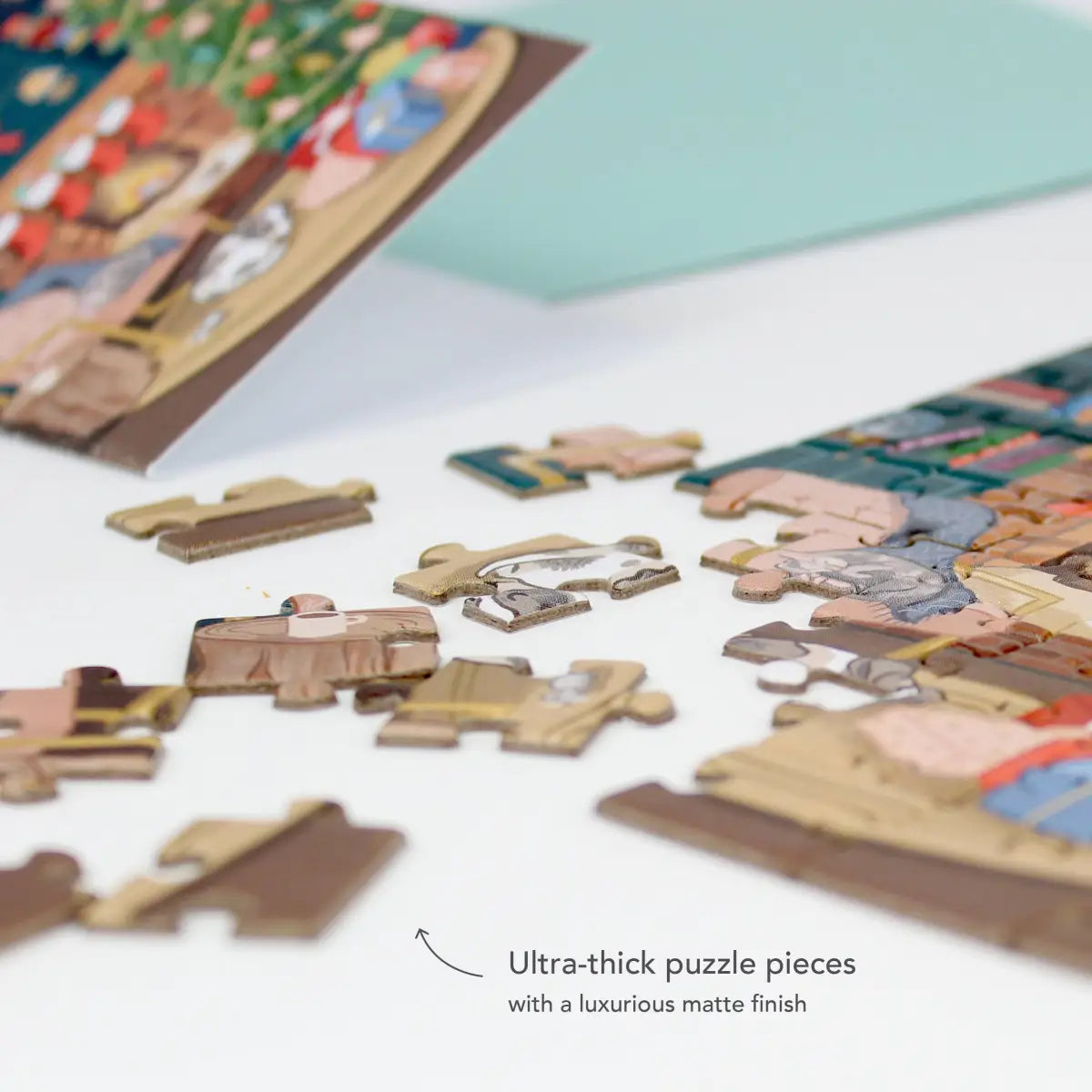 Christmas Puzzle Greeting Card - Cozy Fireplace - Inklings Paperie