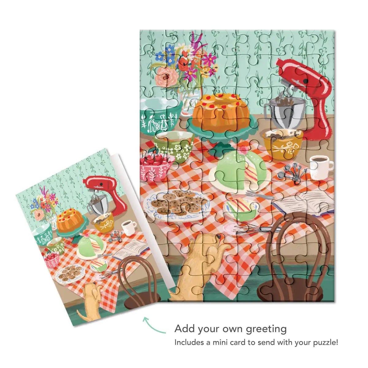 Puzzle Greeting Card - Retro Kitchen - Inklings Paperie