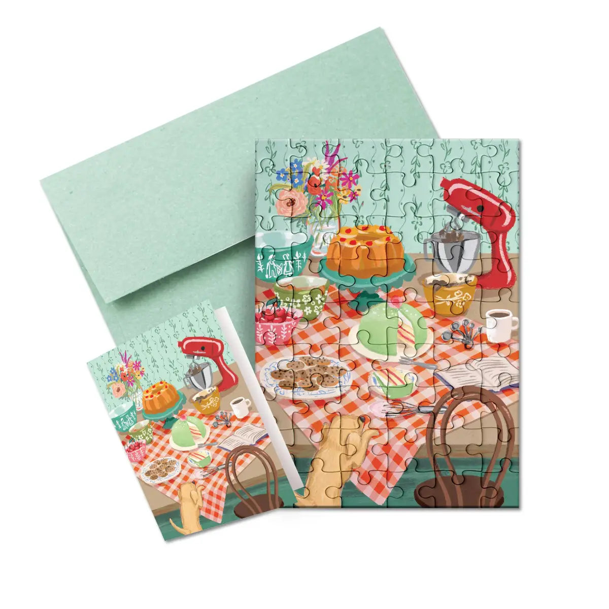 Puzzle Greeting Card - Retro Kitchen - Inklings Paperie