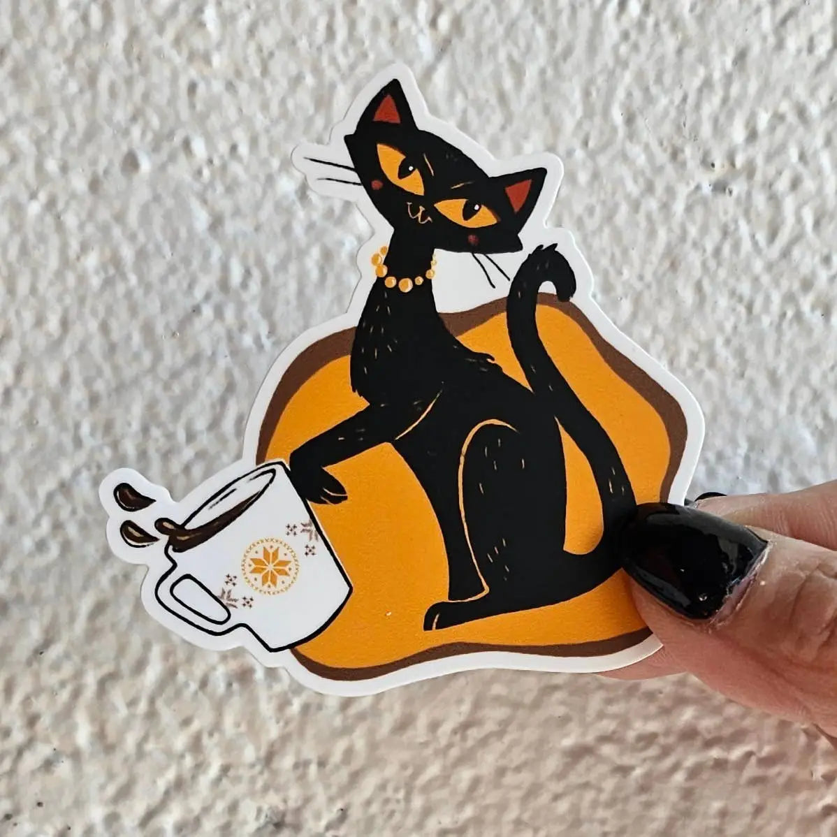 Pyrex Cat Sticker - Town & Country - Halloween - JoRetro