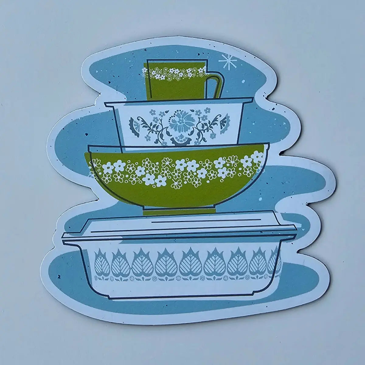 Pyrex Magnet - Spring Blossom Bowl Stack - JoRetro