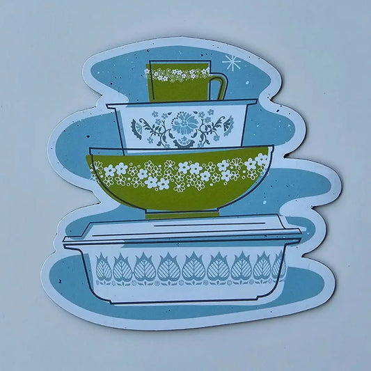 Pyrex Magnet - Spring Blossom Bowl Stack - JoRetro