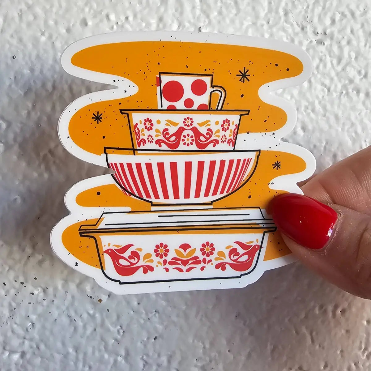 Pyrex Sticker - Friendship Bowl Stack - JoRetro