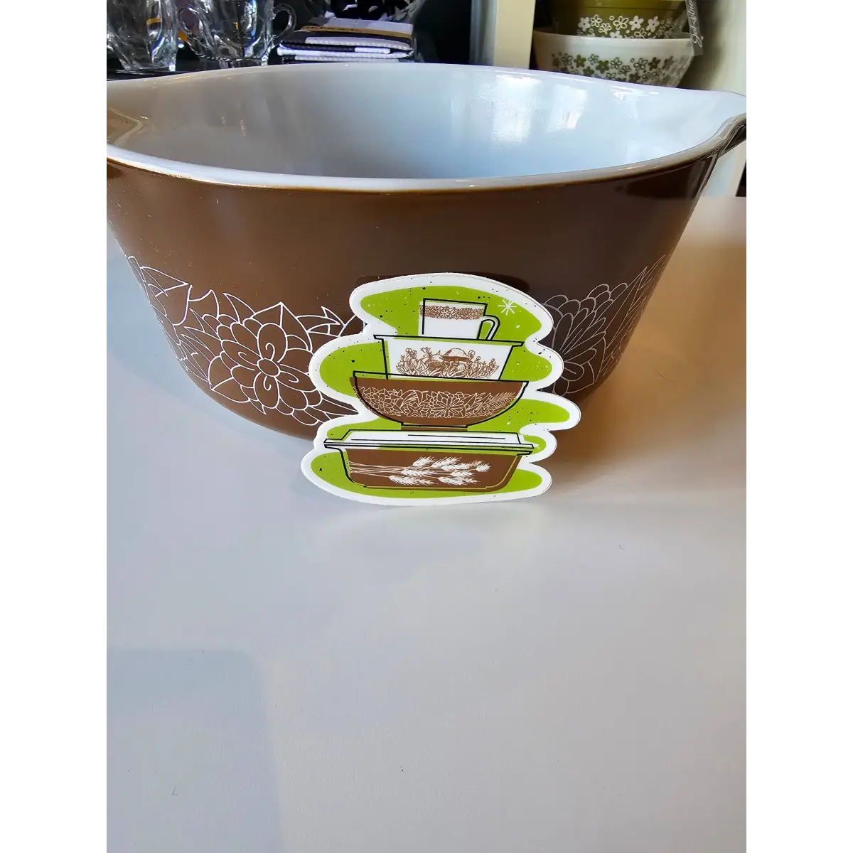 Pyrex Sticker - Woodland Bowl Stack - JoRetro