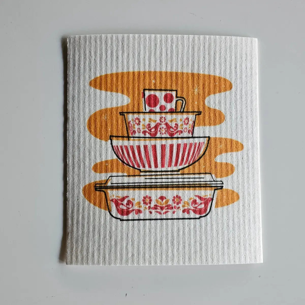 Pyrex Swedish Dishcloth - Friendship Bowl Stack - JoRetro