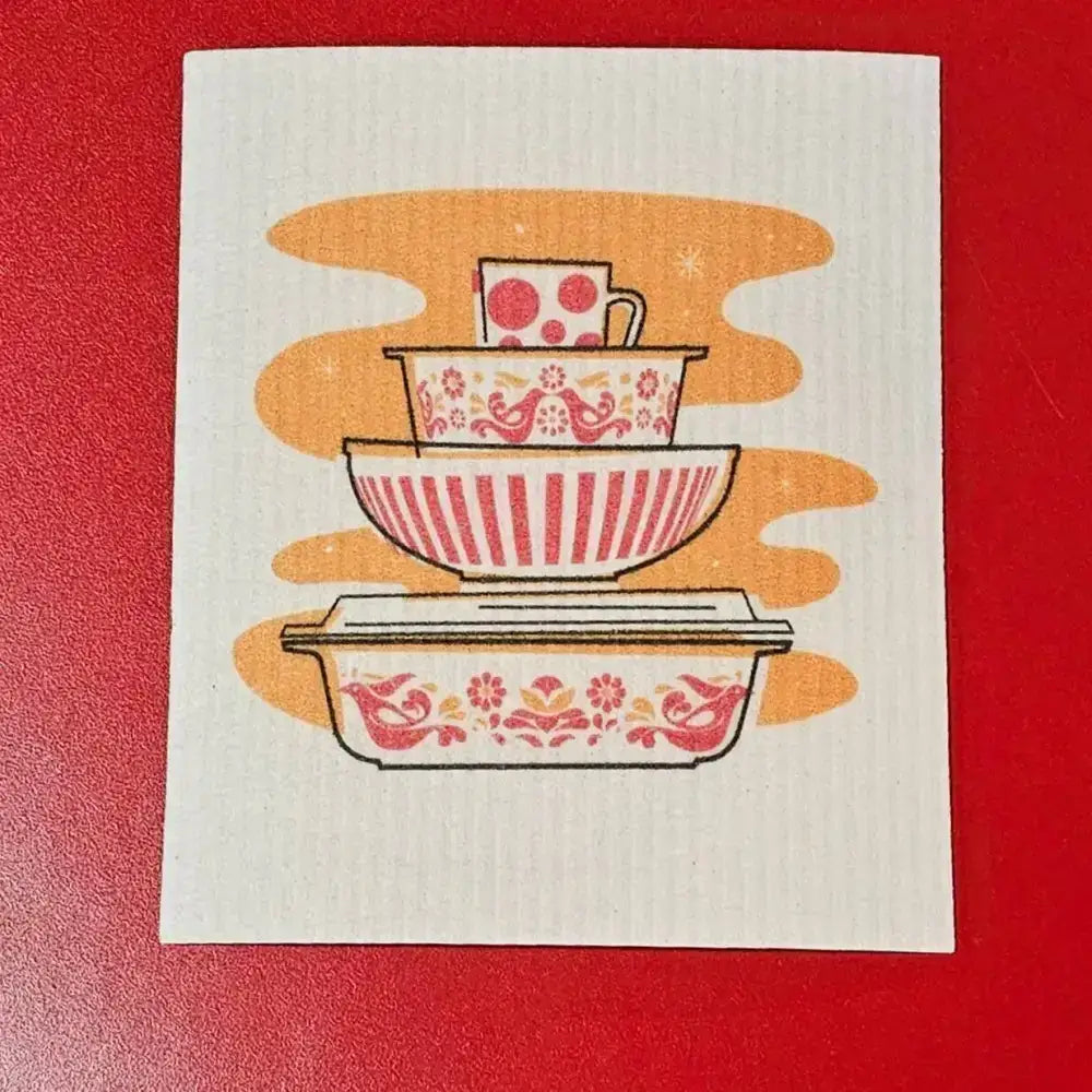 Pyrex Swedish Dishcloth - Friendship Bowl Stack - JoRetro