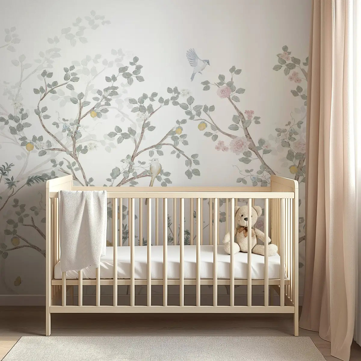 Quinlan Wallpaper - Trees and Birds for Baby - Loomwell Home Goods