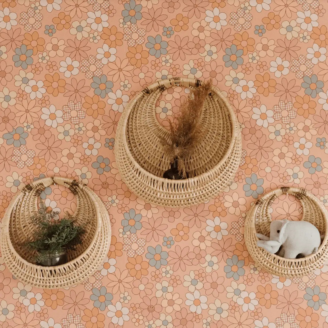 Quinny Wallpaper - Mod Flowers - by Thread Mama - Loomwell Home Goods