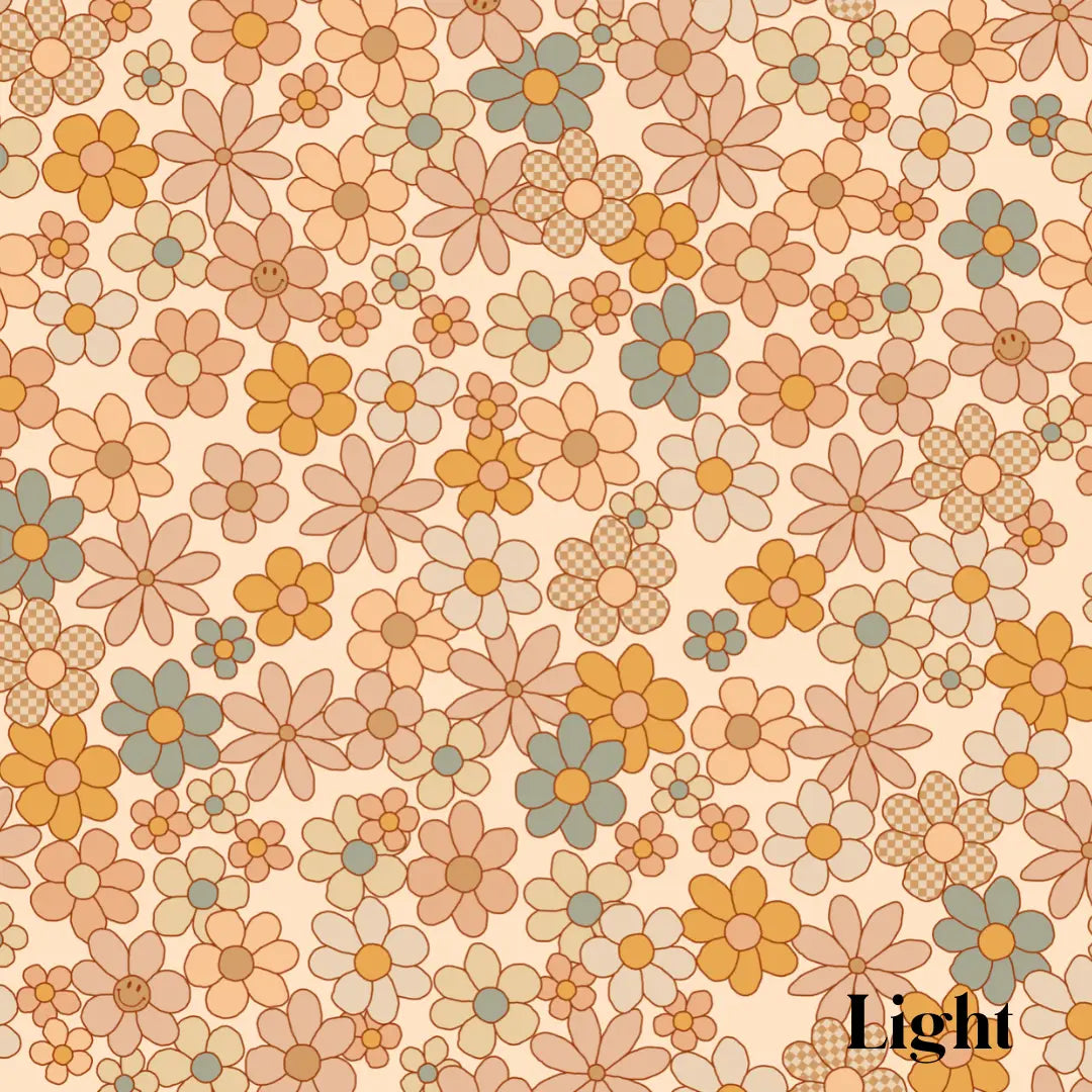 Quinny Wallpaper - Mod Flowers - by Thread Mama - Sample 1 foot by 1 foot / Light - Loomwell Home Goods