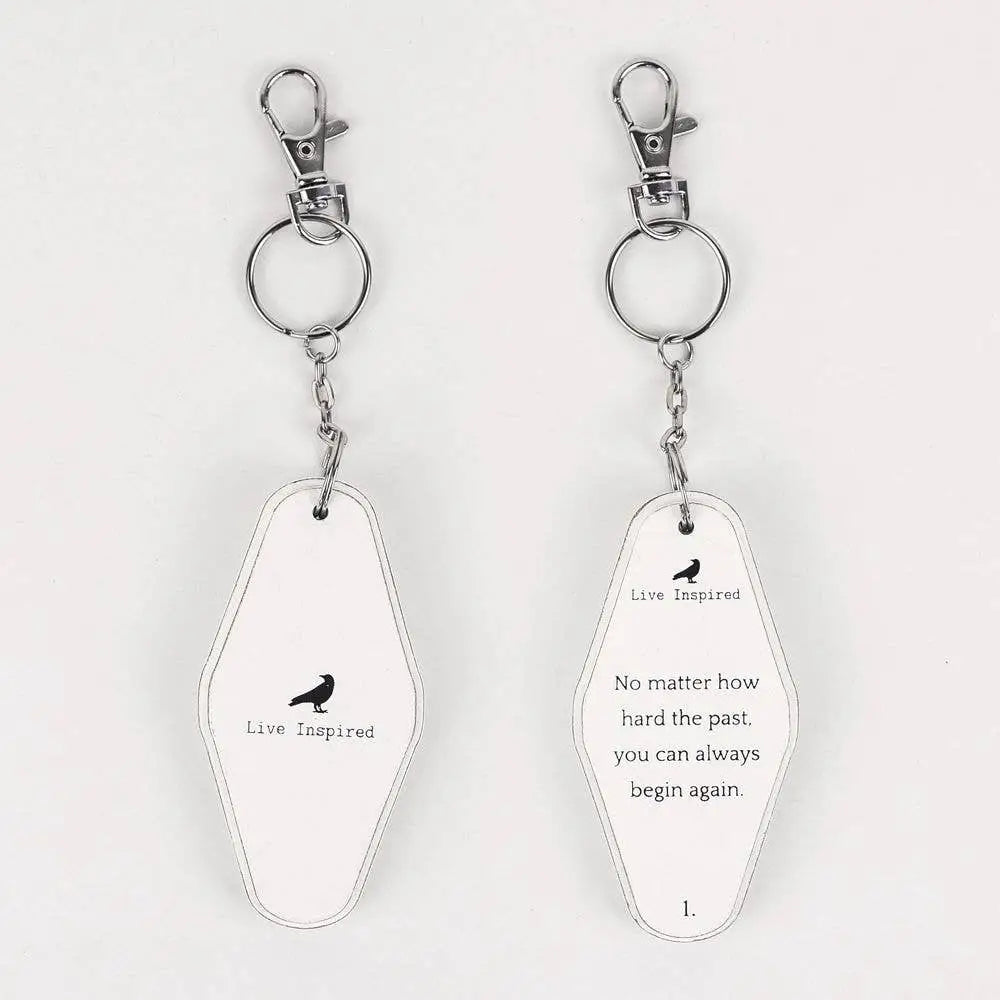 Quote Wood Keychain - Begin Again - Adams & Co.