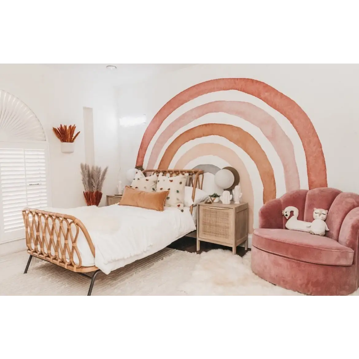 Rae Wallpaper Mural - Boho Watercolor Rainbow - Loomwell Home Goods