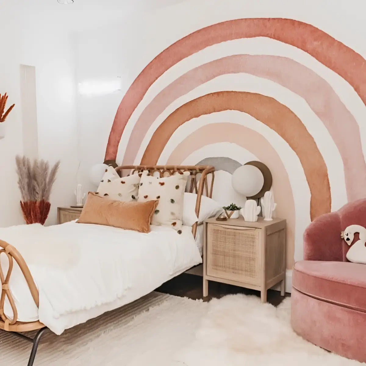 Rae Wallpaper Mural - Boho Watercolor Rainbow - Loomwell Home Goods