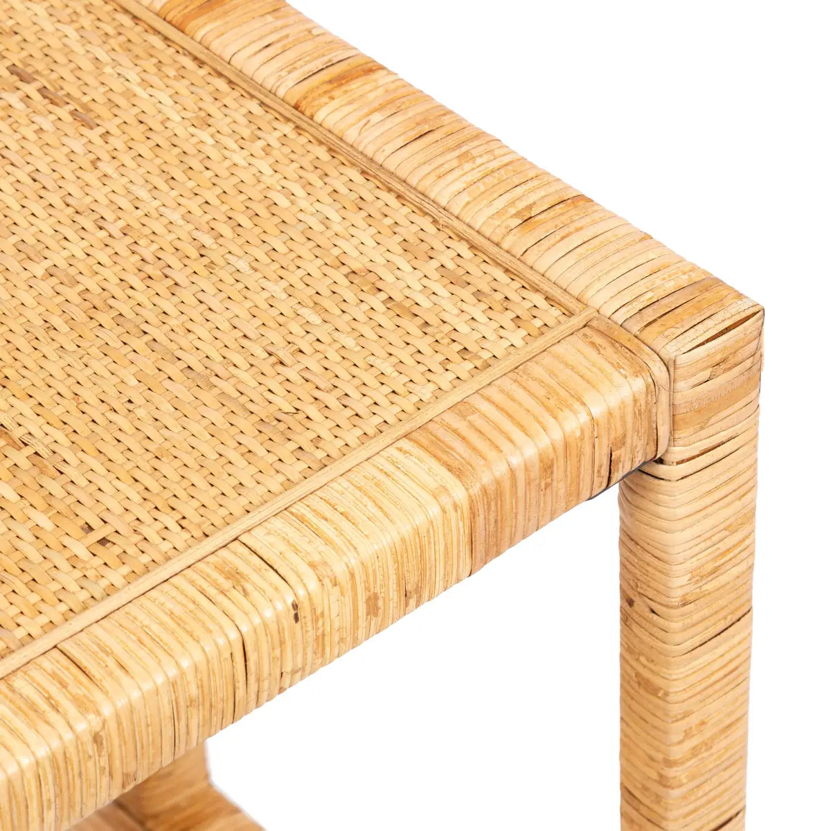 Rafina Rattan Rectangle Side Table - kateandlaurel