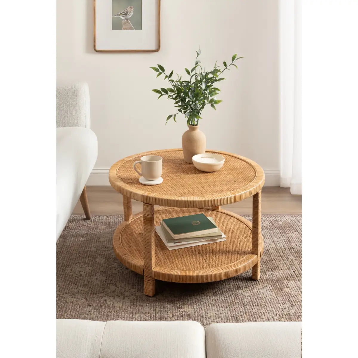 Rafina Rattan Round Coffee Table - kateandlaurel