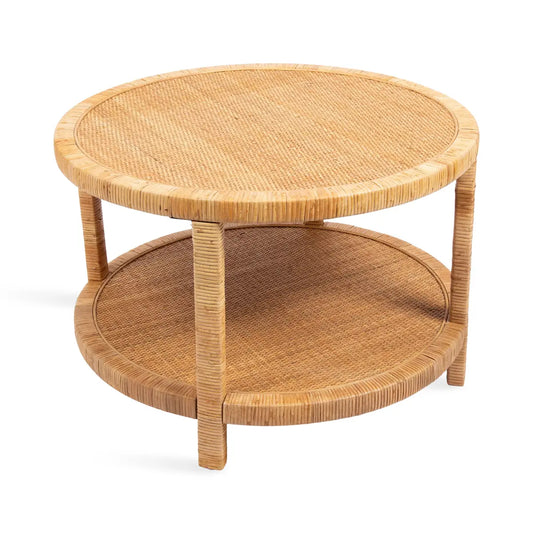 Rafina Rattan Round Coffee Table - kateandlaurel