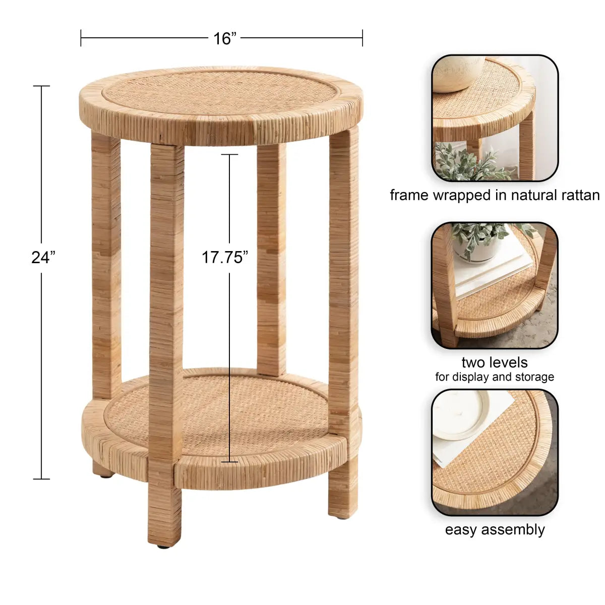 Rafina Rattan Round Table - kateandlaurel