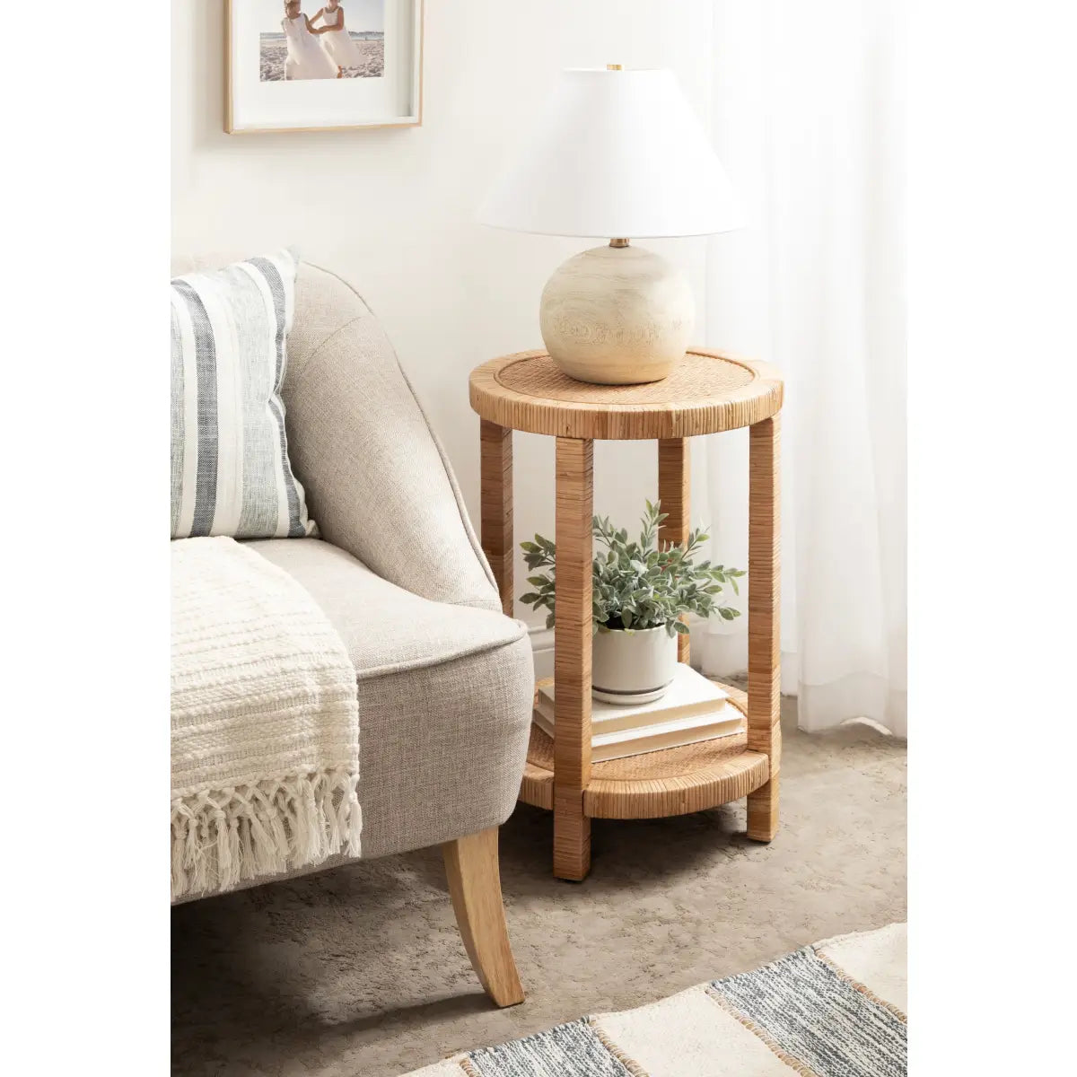 Rafina Rattan Round Table - kateandlaurel