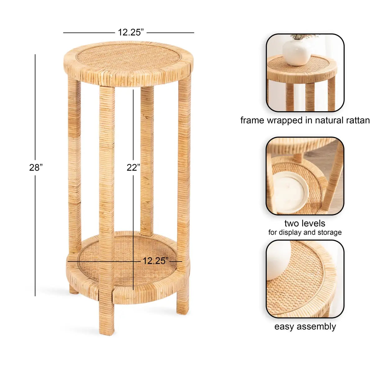 Rafina Rattan Round Table - kateandlaurel