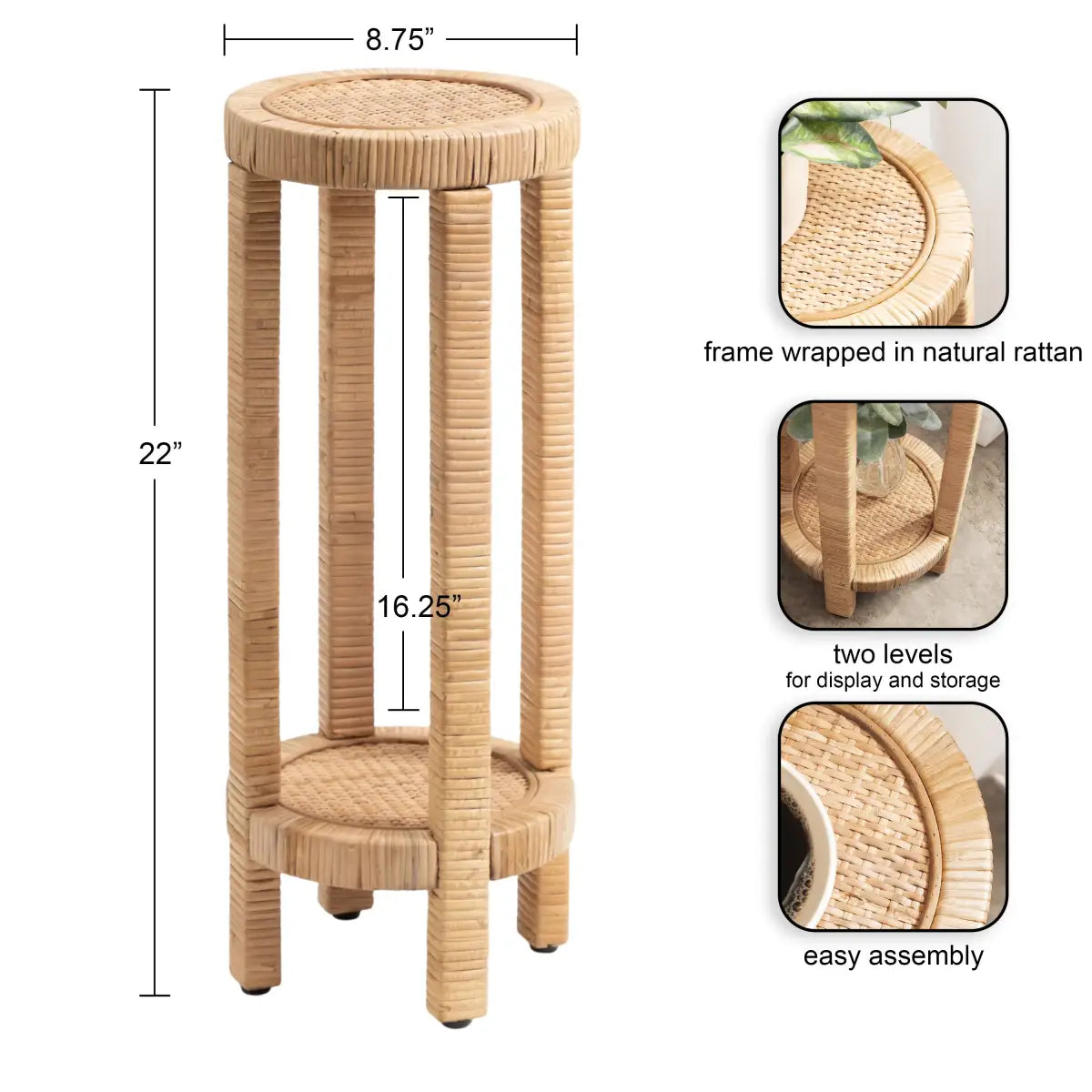 Rafina Rattan Round Table - kateandlaurel