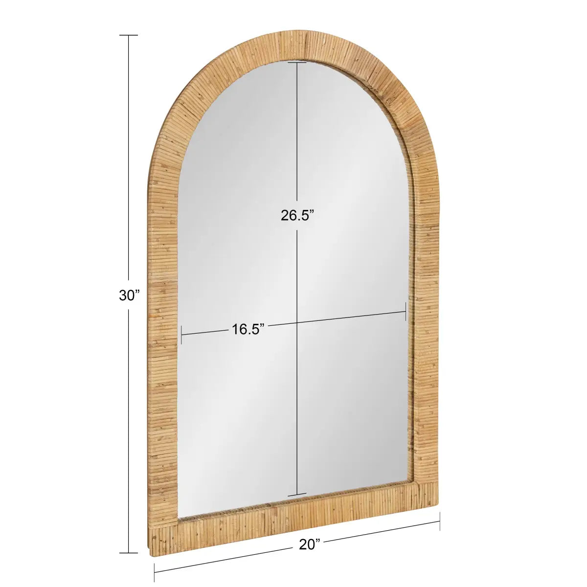 Rahfy Rattan Arch Framed Wall Mirror - kateandlaurel