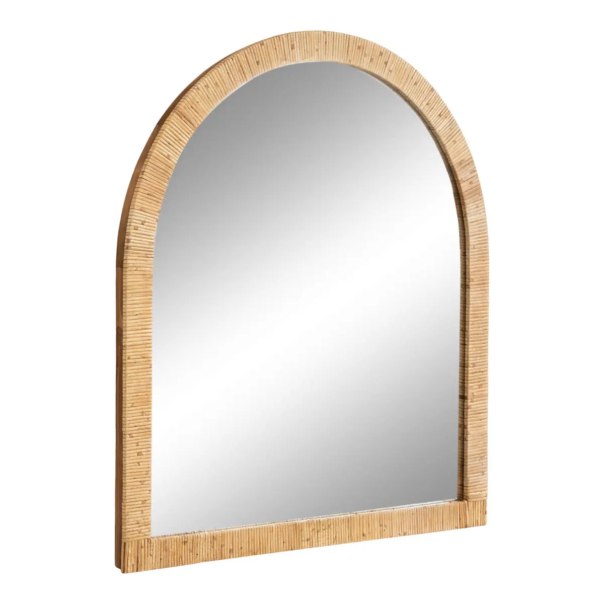Rahfy Rattan Arch Framed Wall Mirror - Natural / 28x32 - kateandlaurel