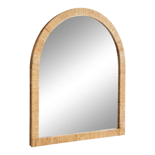 Rahfy Rattan Arch Framed Wall Mirror - Natural / 28x32 - kateandlaurel