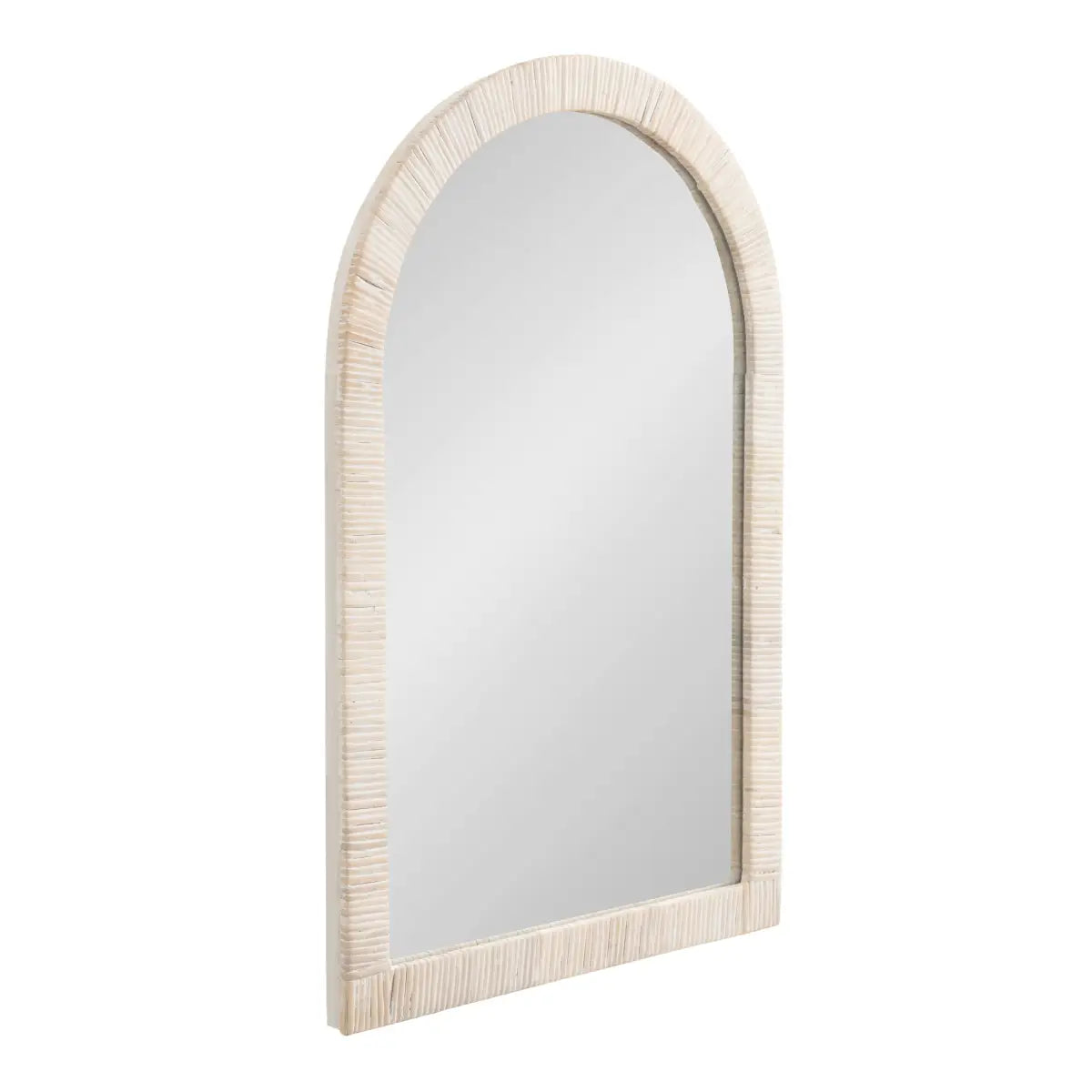 Rahfy Rattan Arch Framed Wall Mirror - White / 20x30 - kateandlaurel