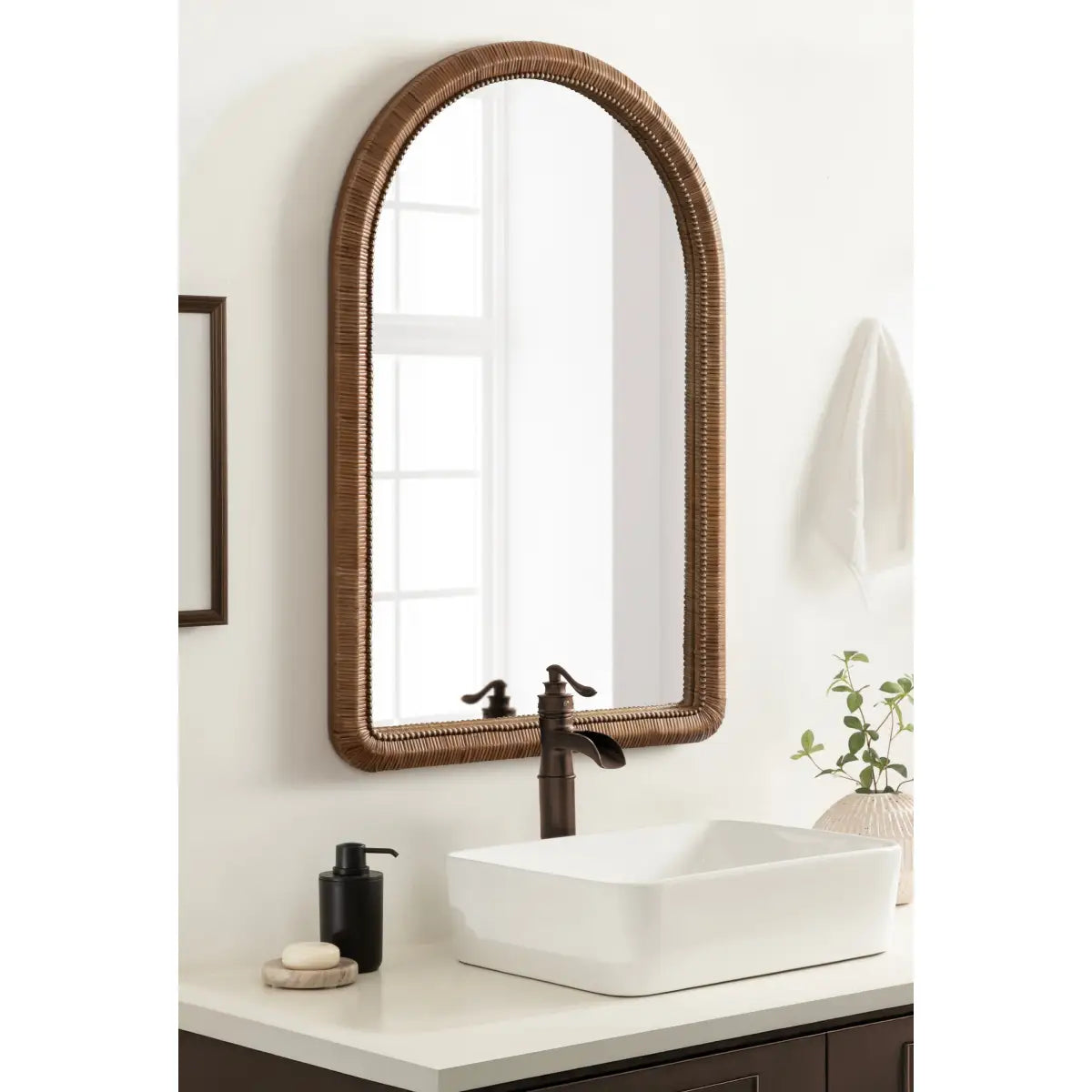 Beaded Arch Framed Wall Mirror - kateandlaurel