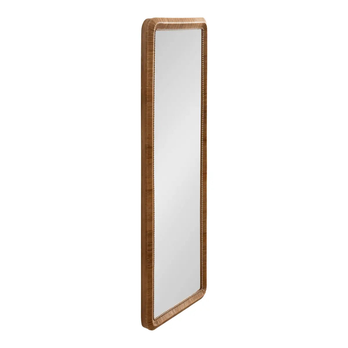 Rahfy Beaded Rattan Mirror - Rectangle - 18x48 - kateandlaurel