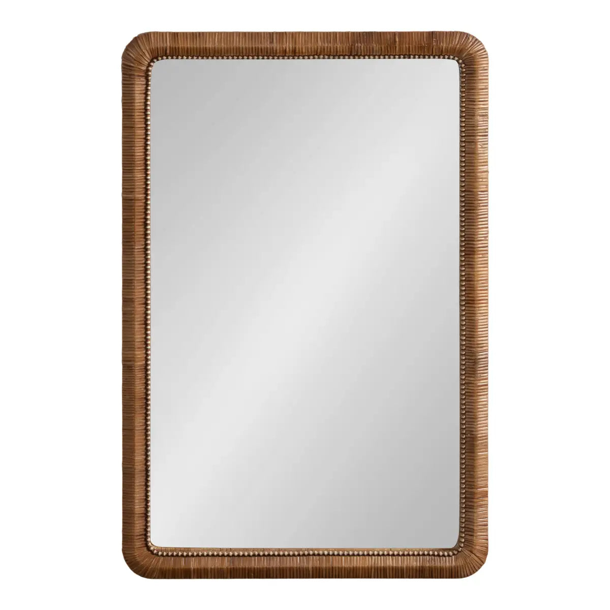 Rahfy Beaded Rattan Mirror - Rectangle - kateandlaurel