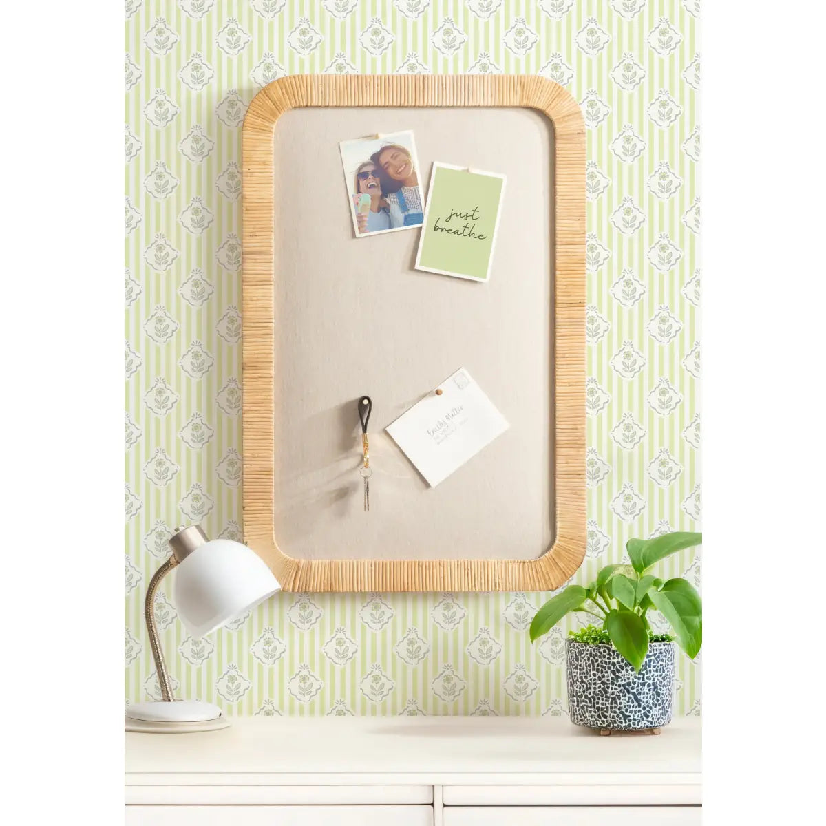 Rahfy Rattan Fabric Pinboard or Bulletin Board - kateandlaurel