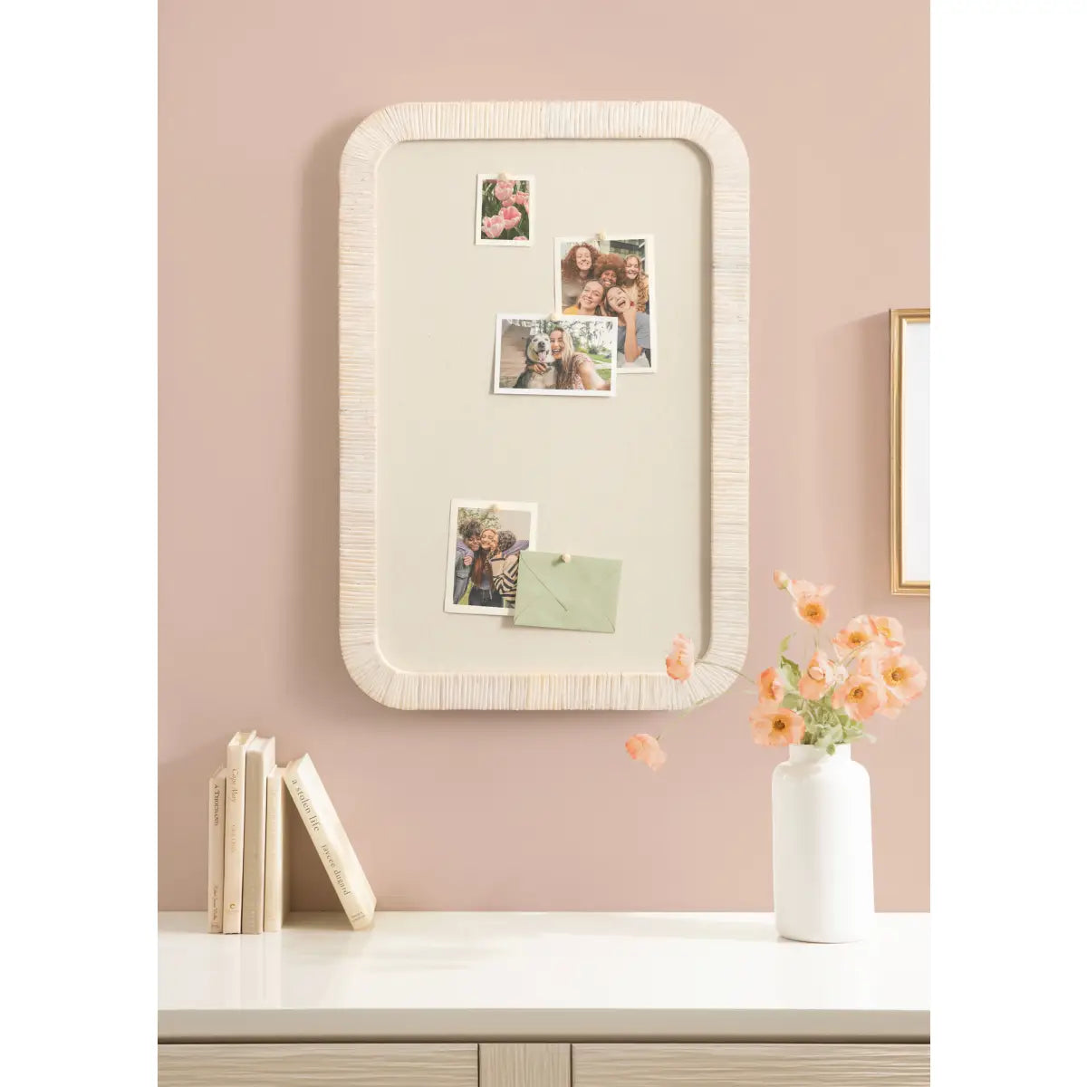 Rahfy Rattan Fabric Pinboard or Bulletin Board - kateandlaurel