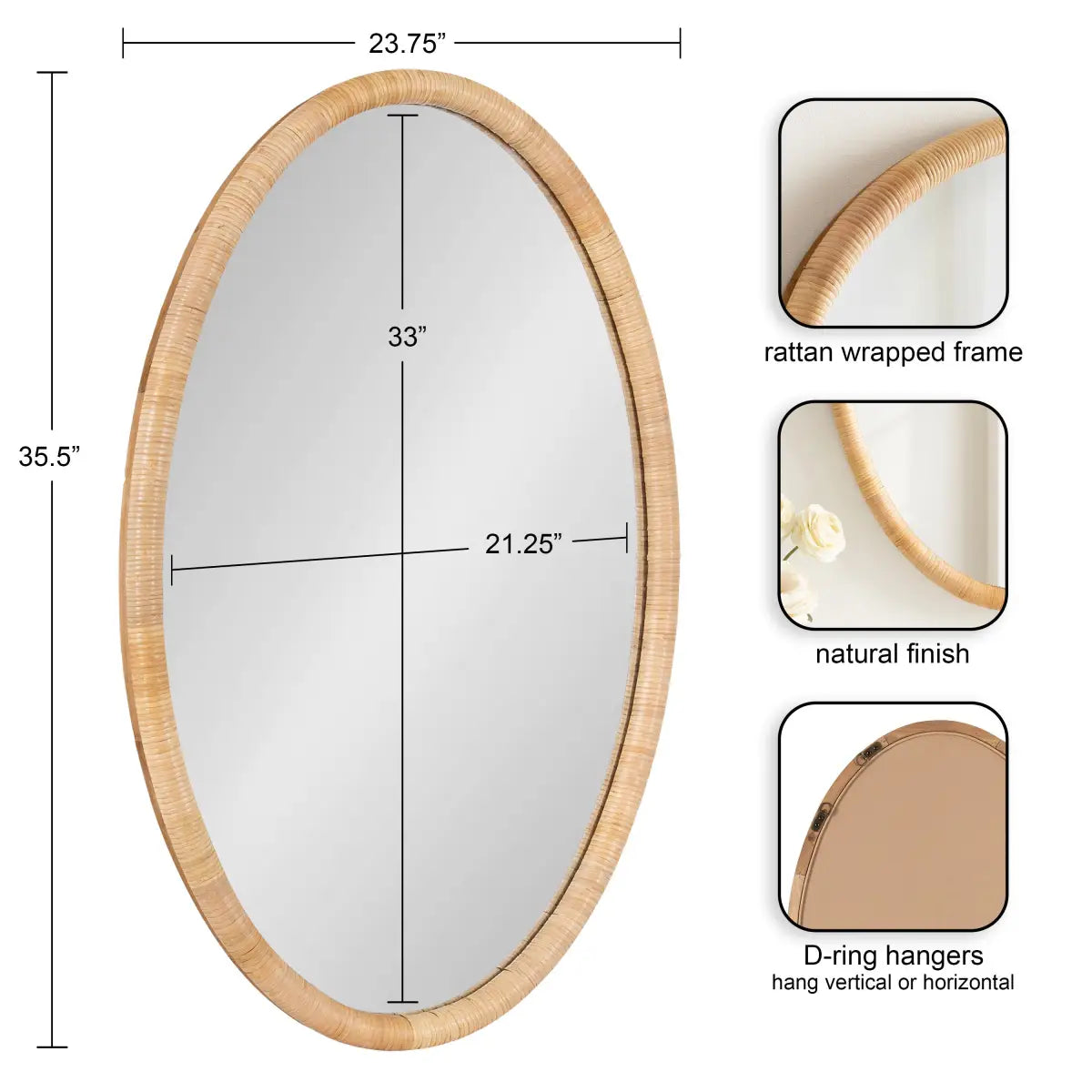 Rahfy Oval Framed Wall Mirror - kateandlaurel