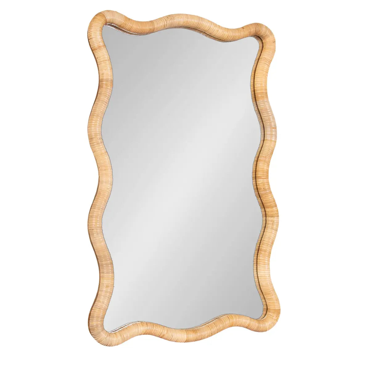 Rahfy Rattan Rectangle Scallop Mirror - Natural / 24x36 - kateandlaurel