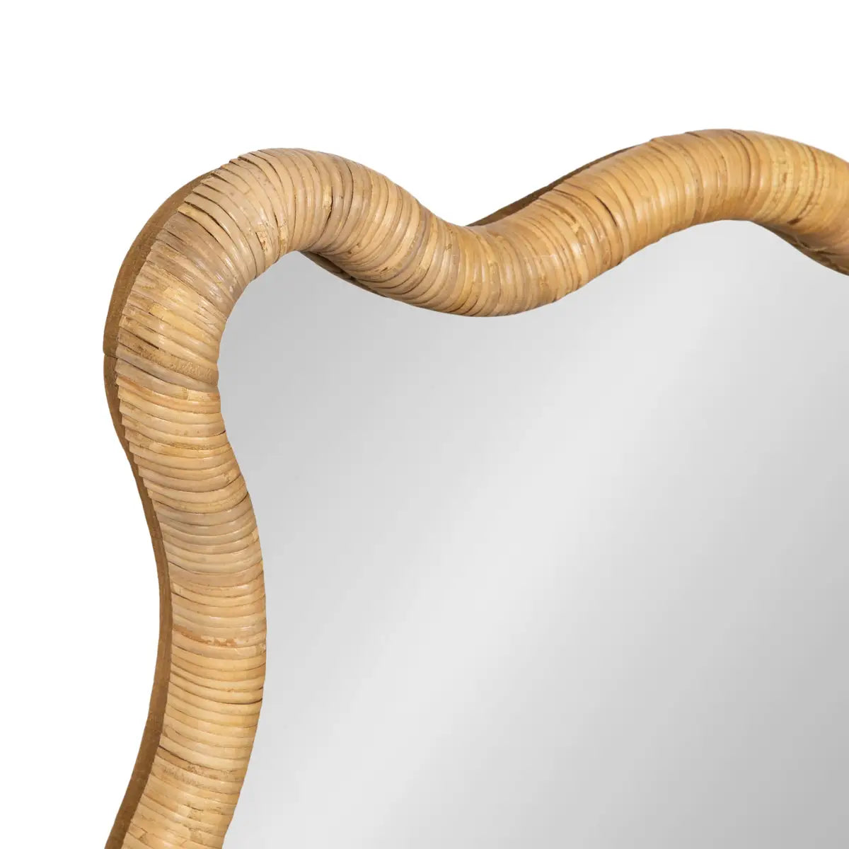 Rahfy Rattan Rectangle Scallop Mirror - kateandlaurel