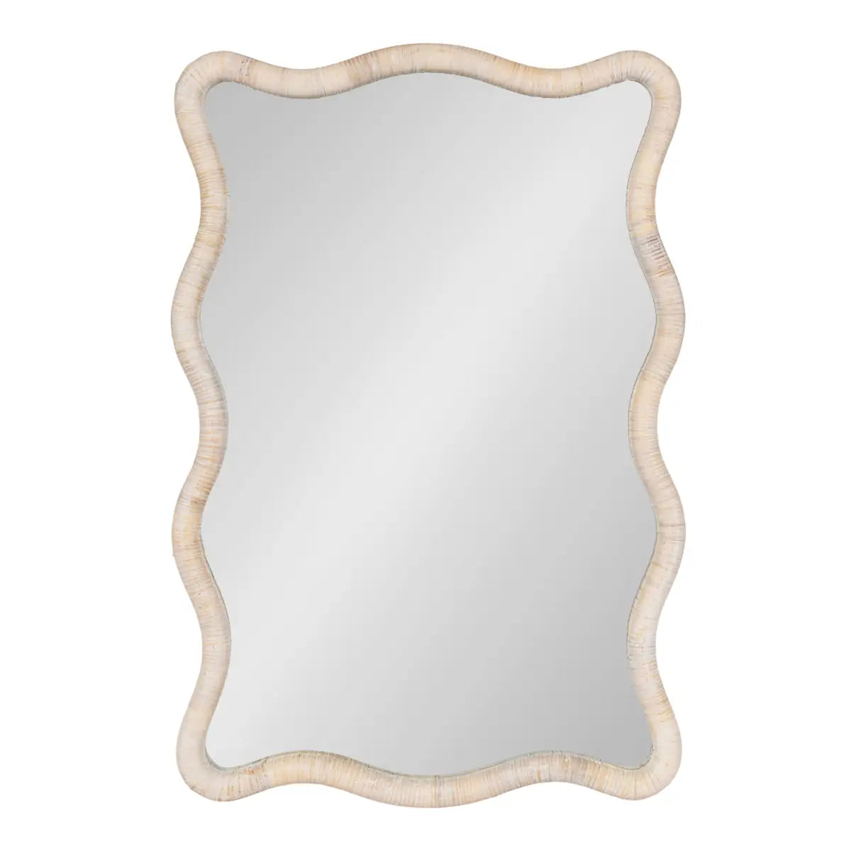 Rahfy Rattan Rectangle Scallop Mirror - kateandlaurel