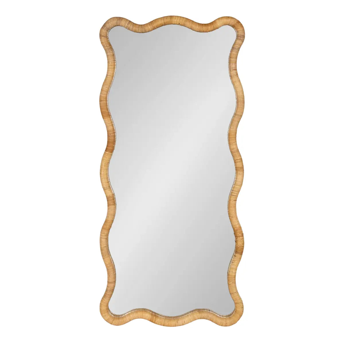 Rahfy Rattan Rectangle Scallop Mirror - kateandlaurel