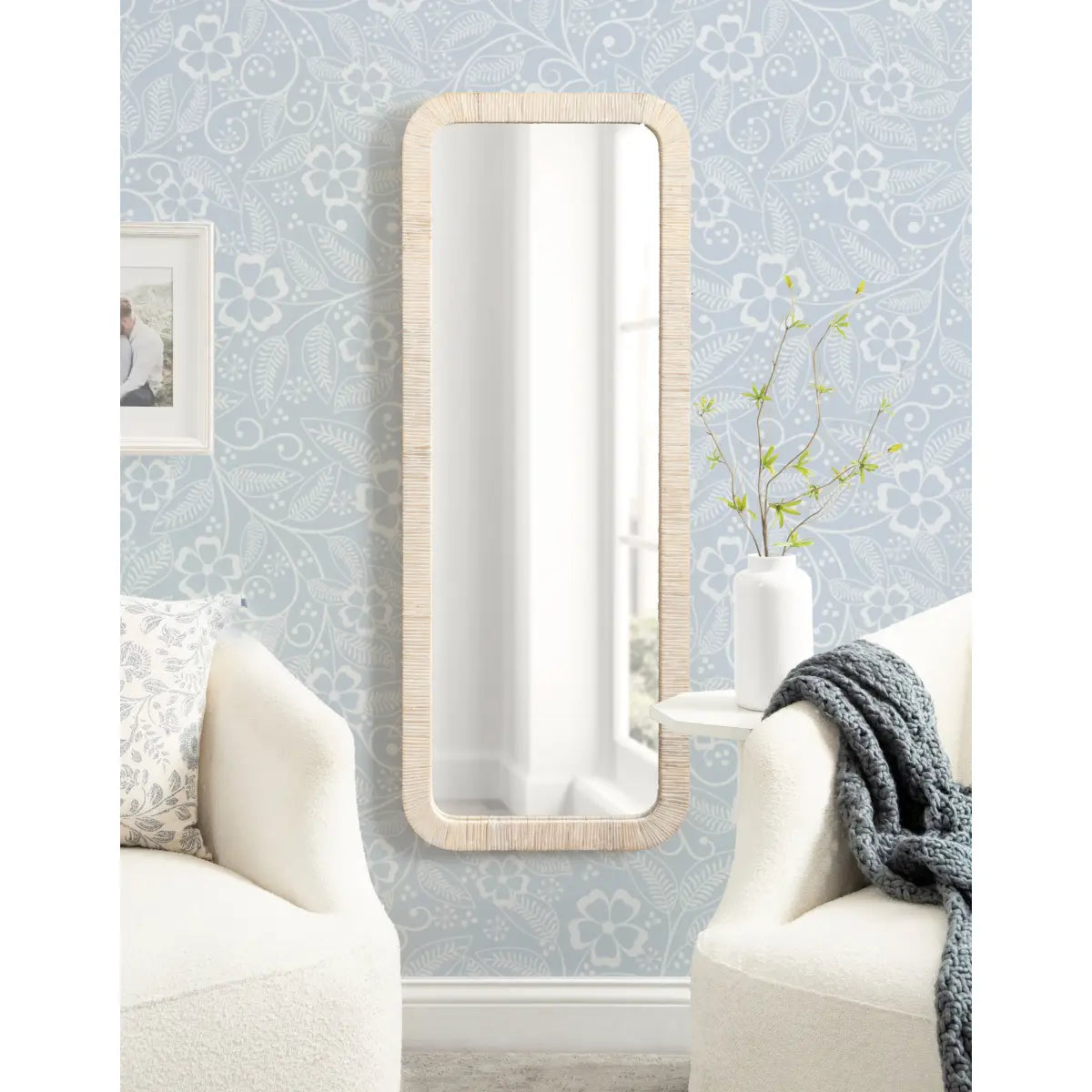 Rahfy Rectangle Rattan Wall Mirror - kateandlaurel