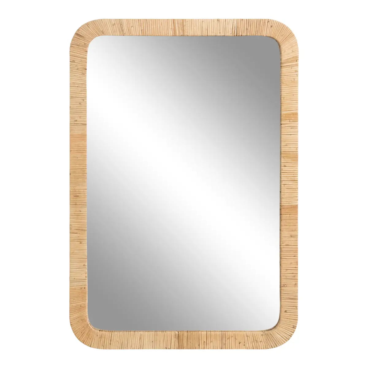 Rahfy Rectangle Rattan Wall Mirror - kateandlaurel