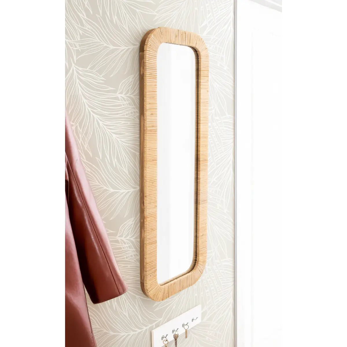 Rahfy Rectangle Rattan Wall Mirror - kateandlaurel